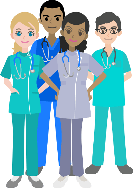 Three nurses standing