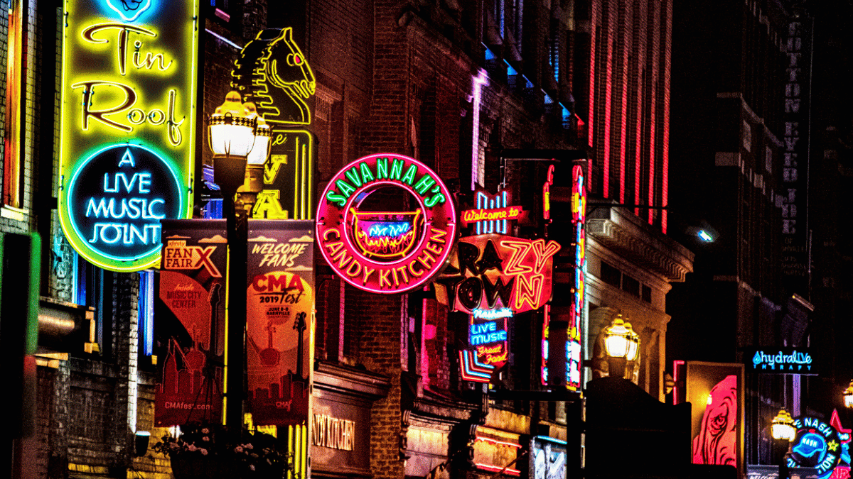 Nashville Tennessee city lights