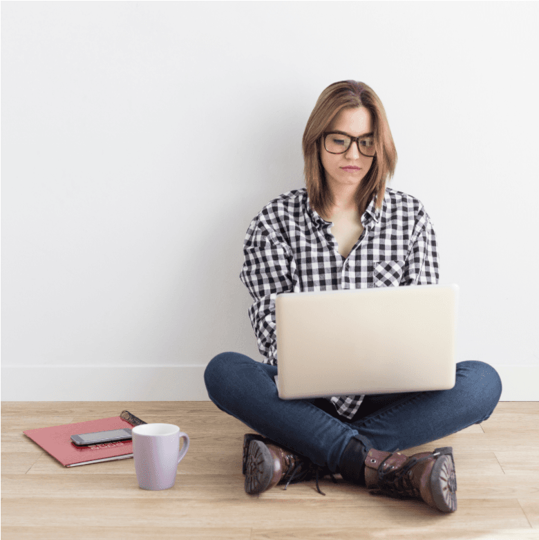 person with laptop