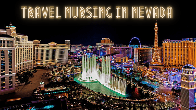 las vegas strip travel nursing in nevada sign