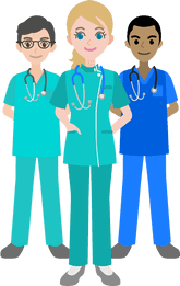 Three nurses standing